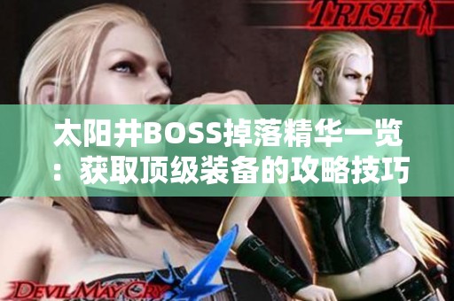 太阳井BOSS掉落精华一览：获取顶级装备的攻略技巧
