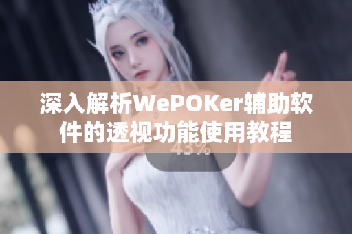 深入解析WePOKer辅助软件的透视功能使用教程 深入解析WePOKer辅助软件的透视功能使用教程