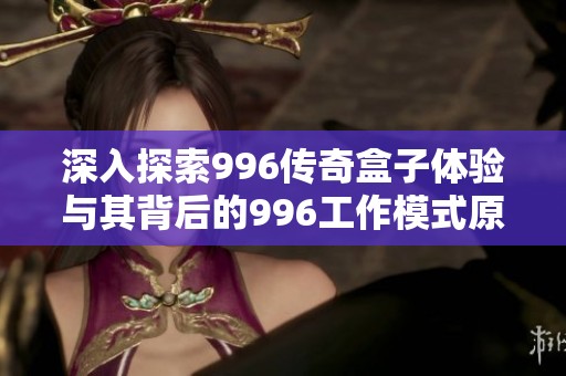 深入探索996传奇盒子体验与其背后的996工作模式原因分析