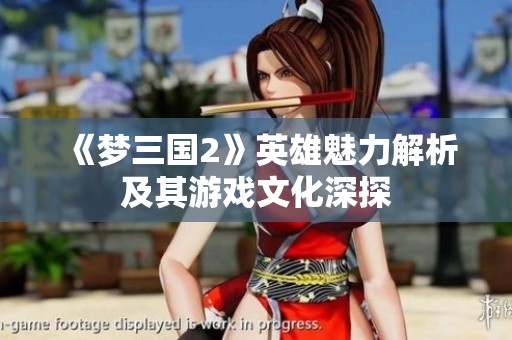 《梦三国2》英雄魅力解析及其游戏文化深探