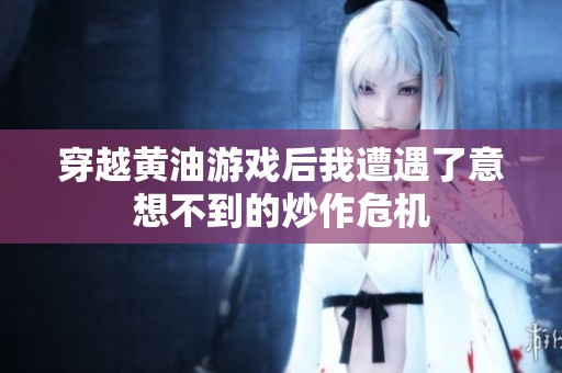 穿越黄油游戏后我遭遇了意想不到的炒作危机