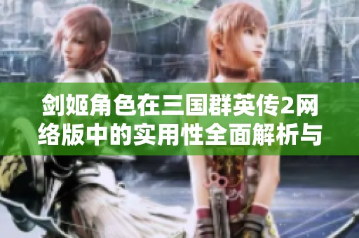 剑姬角色在三国群英传2网络版中的实用性全面解析与玩法分析