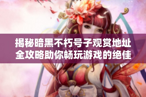 揭秘暗黑不朽号子观赏地址全攻略助你畅玩游戏的绝佳福利指南