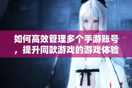 如何高效管理多个手游账号，提升同款游戏的游戏体验与乐趣方法揭秘