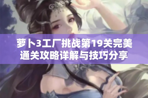 萝卜3工厂挑战第19关完美通关攻略详解与技巧分享
