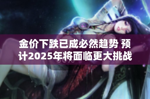 金价下跌已成必然趋势 预计2025年将面临更大挑战