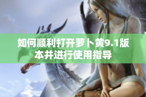 如何顺利打开萝卜黄9.1版本并进行使用指导
