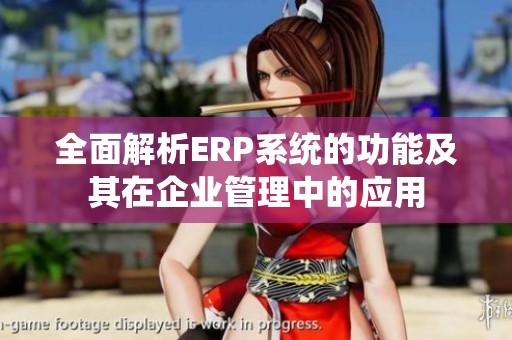 全面解析ERP系统的功能及其在企业管理中的应用